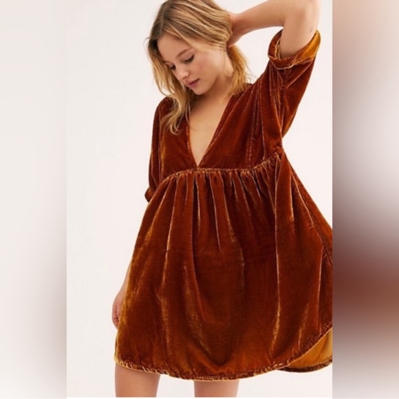 Free People Dresses & Skirts - Free People Easy Street Crushed Velvet Mini Dress XS